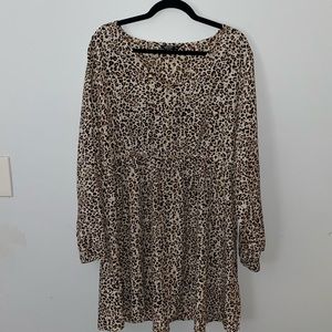Leopard Print Love Sleeve Dress